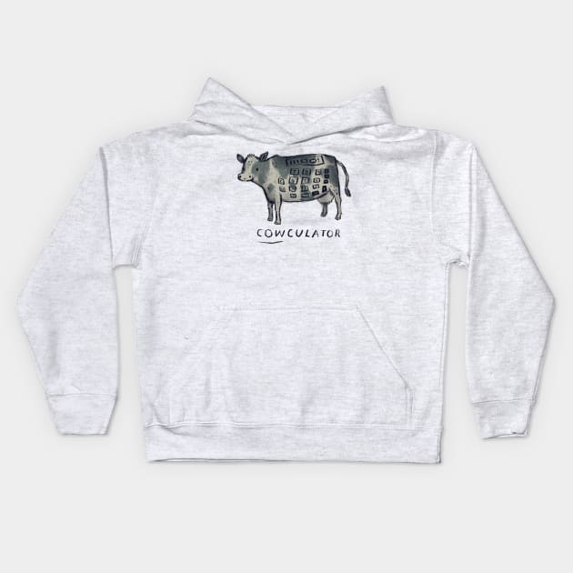 cowculator cow shirt Kids Hoodie by Louisros